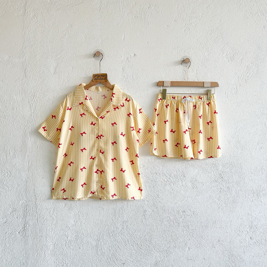 JOY LIMITED PRINT | challis/softlinen shortsleeves + shorts sleepwear pajama set | PajamasOverload