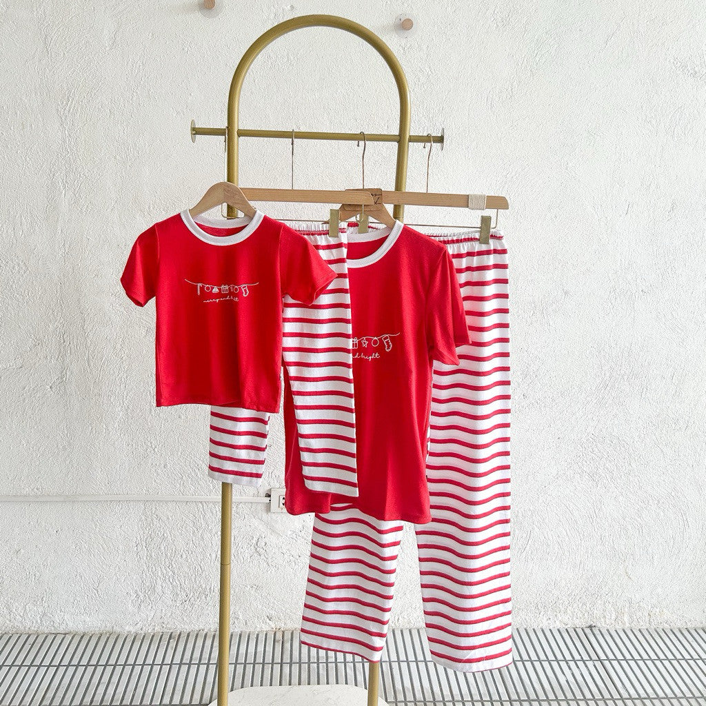 Christmas family set | pure cotton | shortsleeves tshirt + pants |sleepwear set | PajamasOverload