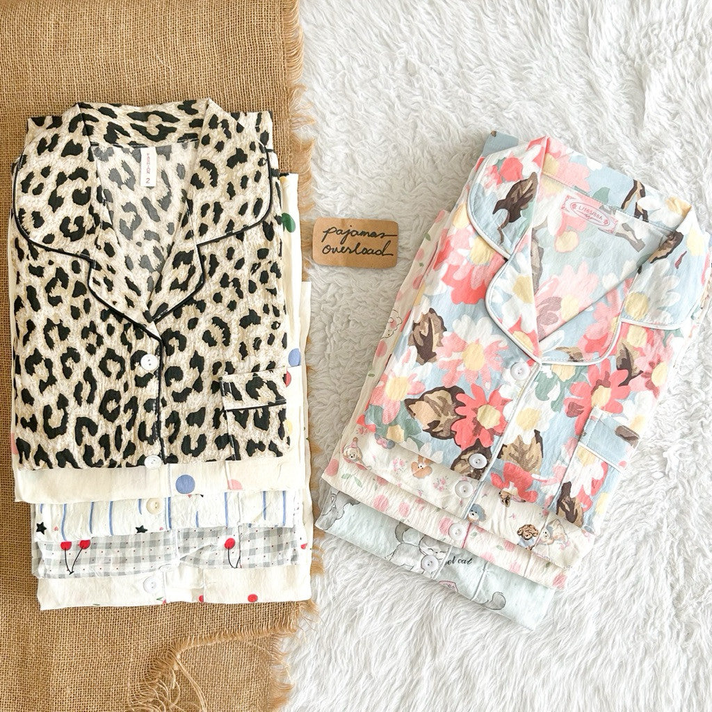MARTINA 2 | crumpled 3in1 shortsleeves top + pants + shorts sleepwear pajama set | PjOverload