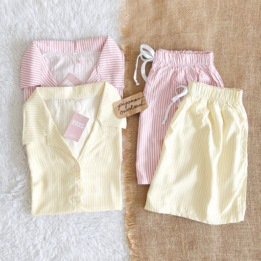 JOY LIMITED PRINT | challis/softlinen shortsleeves + shorts sleepwear pajama set | PajamasOverload