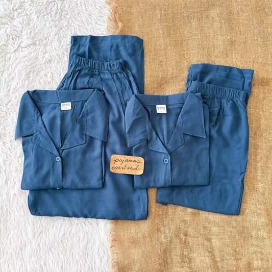 MERLIN KIDS | challis shorts sleeves top + pants sleepwear set | PajamasOverload