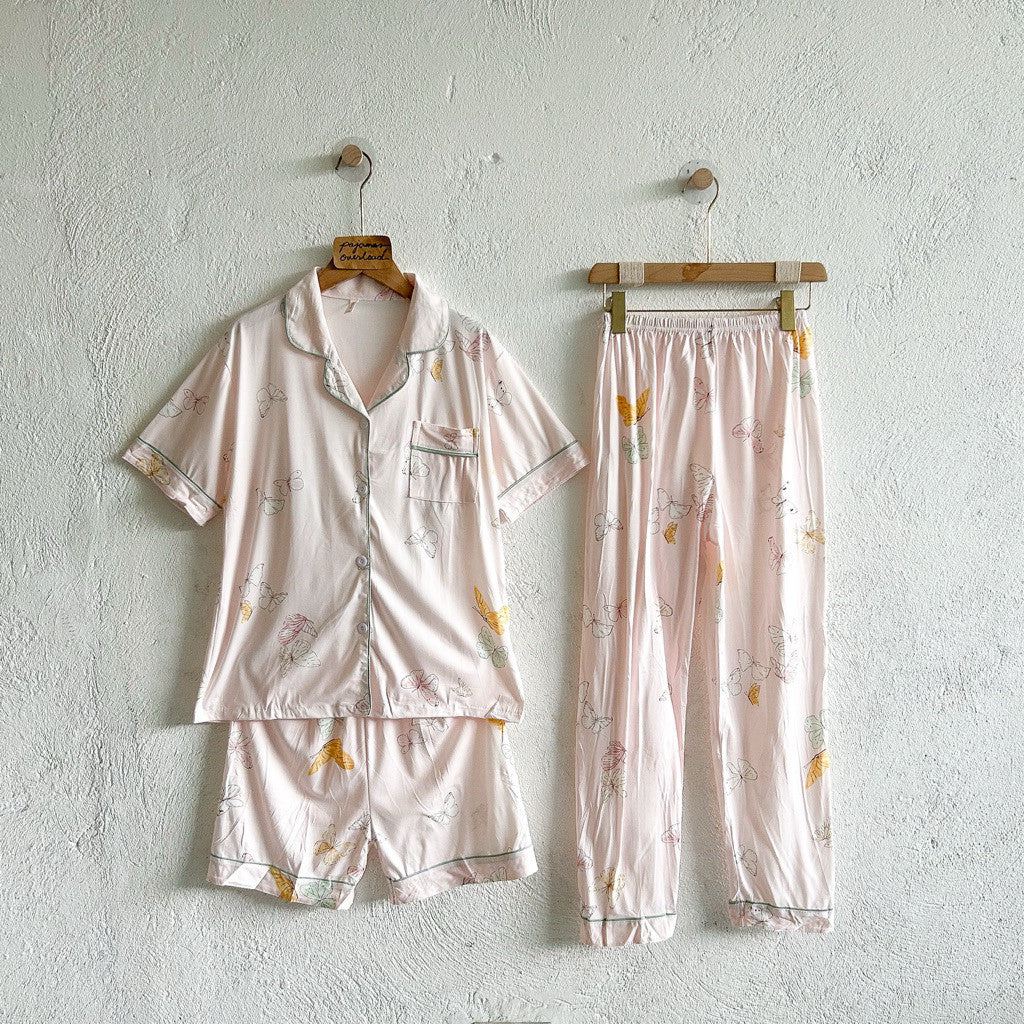 Marshall | polycotton  — 3in1 Short Sleeve Top & Garterized Pants & Shorts | PajamasOverload