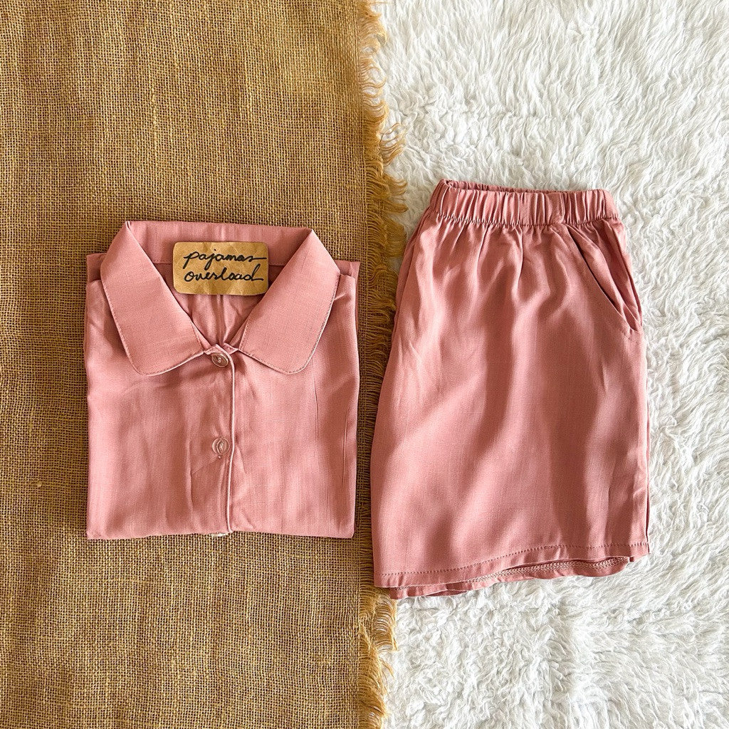 JULIANA | soft linen shortsleeves + shorts buttondown set | PajamasOverload