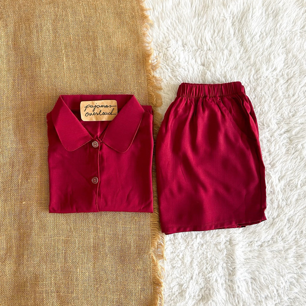 JULIANA | soft linen shortsleeves + shorts buttondown set | PajamasOverload