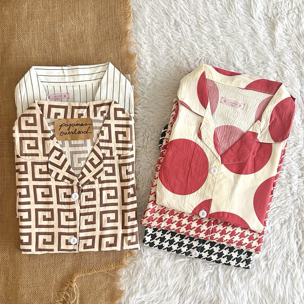 ANGELICA | crumpled extreme oversize top + shorts sleepwear set | PajamasOverload