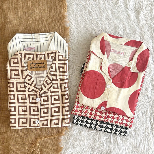 ANGELICA | crumpled extreme oversize top + shorts sleepwear set | PajamasOverload