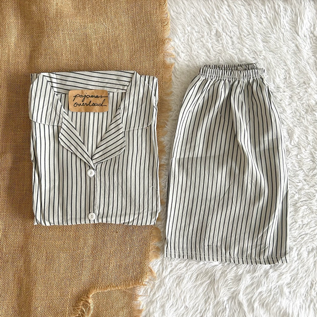 ANGELICA | crumpled extreme oversize top + shorts sleepwear set | PajamasOverload
