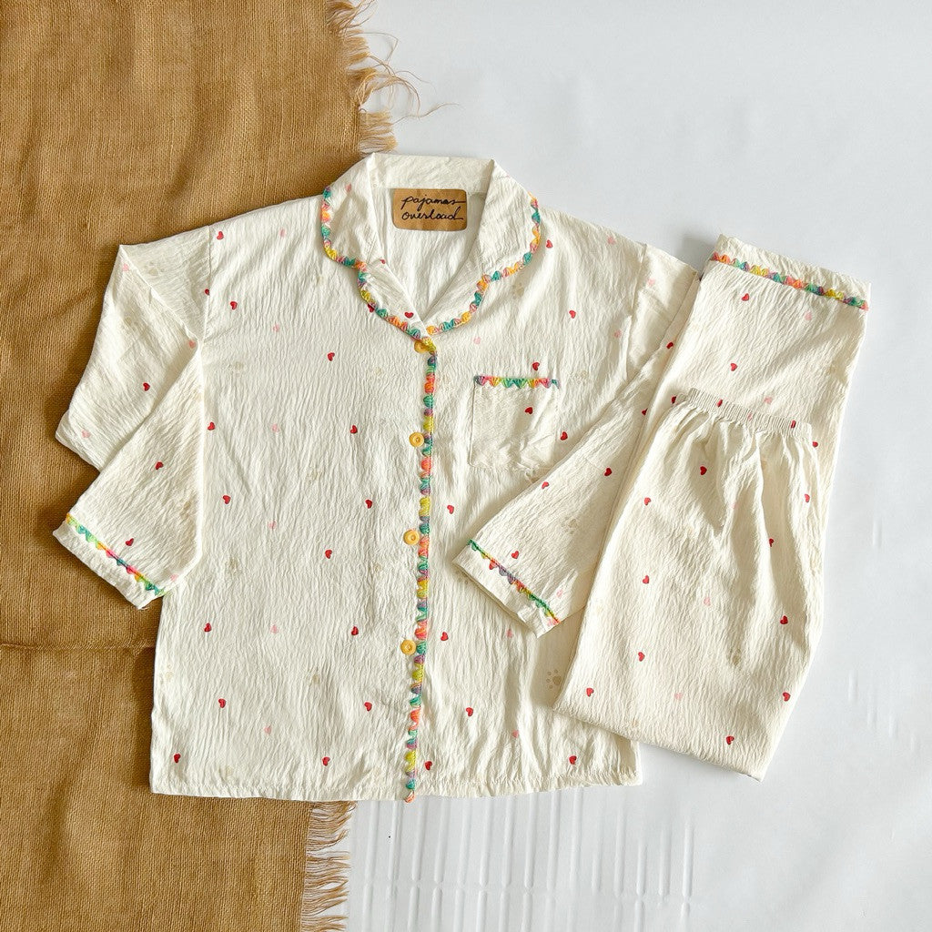 KAWAII | crumpled longsleeves + pants sleepwear pajama set | PajamasOverload