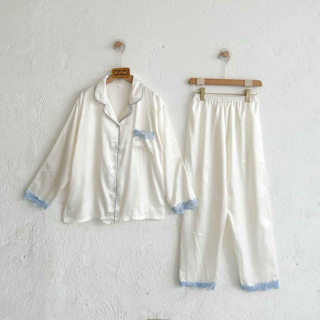 INA | satin longsleeves + pants sleepwear pajama set | PajamasOverload