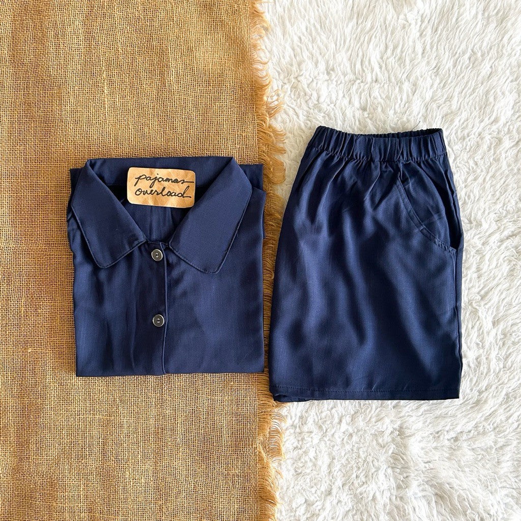 JULIANA | soft linen shortsleeves + shorts buttondown set | PajamasOverload