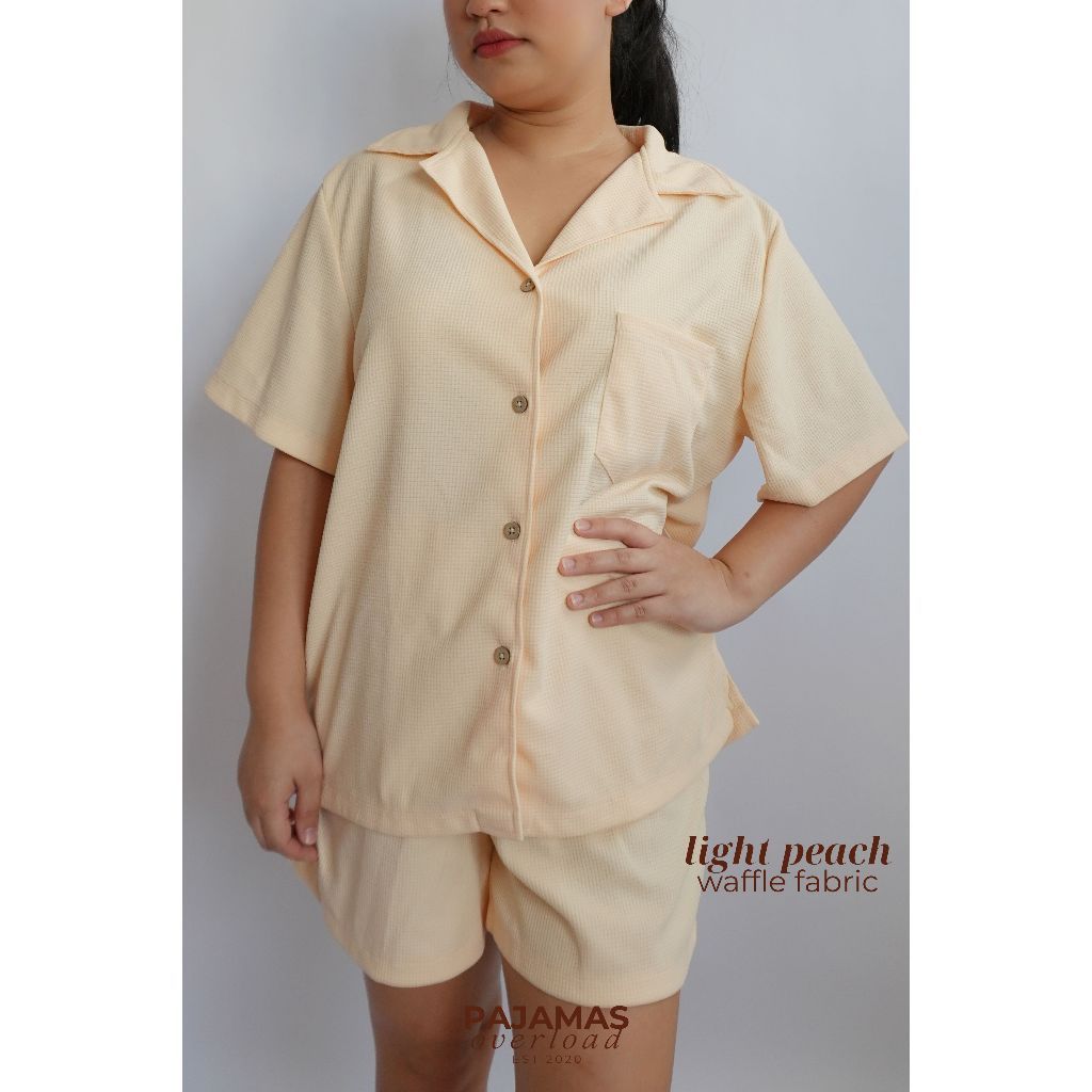 BRIA WAFFLE | waffle knit shortsleeves top + shorts loungewear set | PajamasOverload