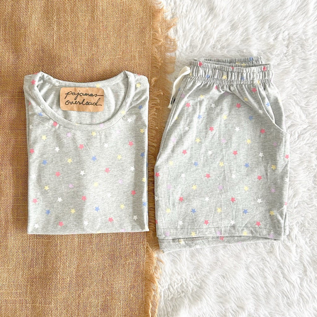 LIZ | cotton jersey oversized shirt + shorts loungewear pajama set | PajamasOverload