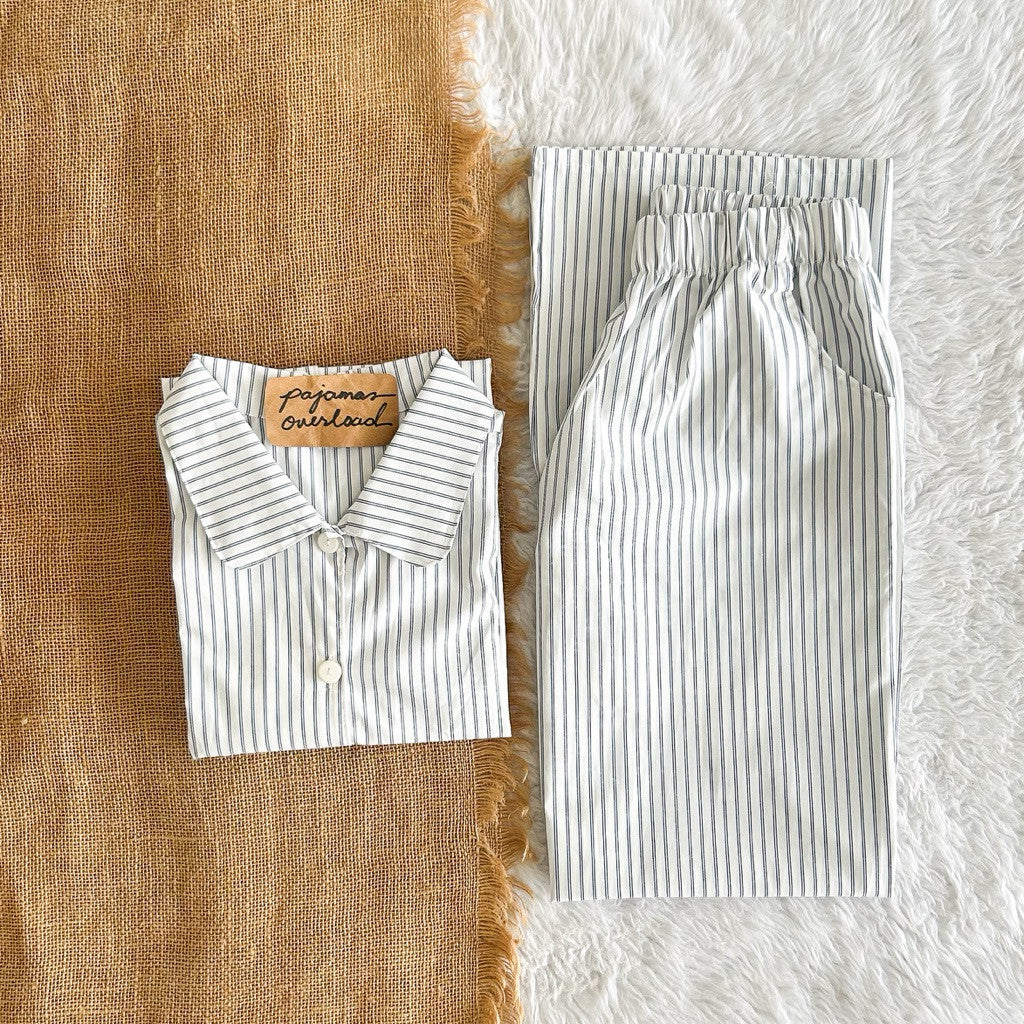 JULIANA PANTS | soft linen / cotton shortsleeves + pants buttondown set | PajamasOverload
