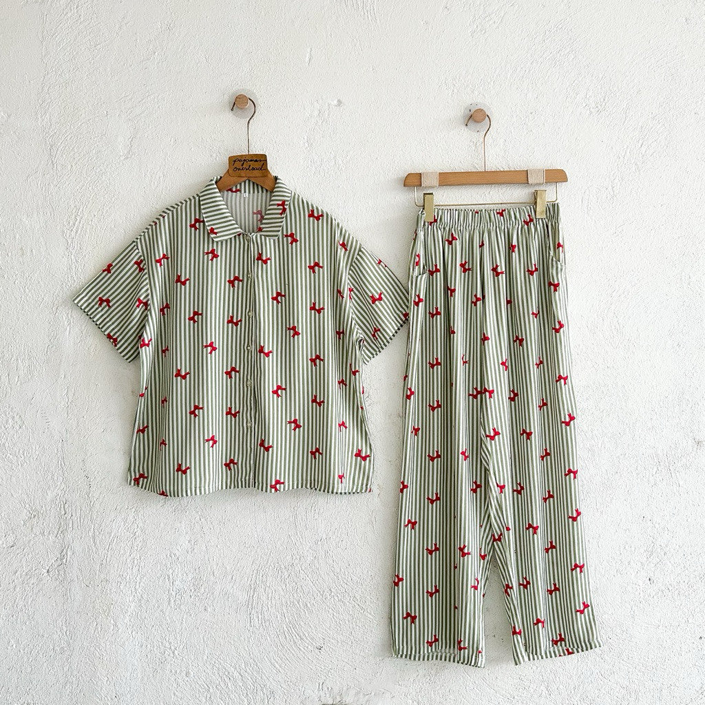 JULIANA PANTS | soft linen / cotton shortsleeves + pants buttondown set | PajamasOverload