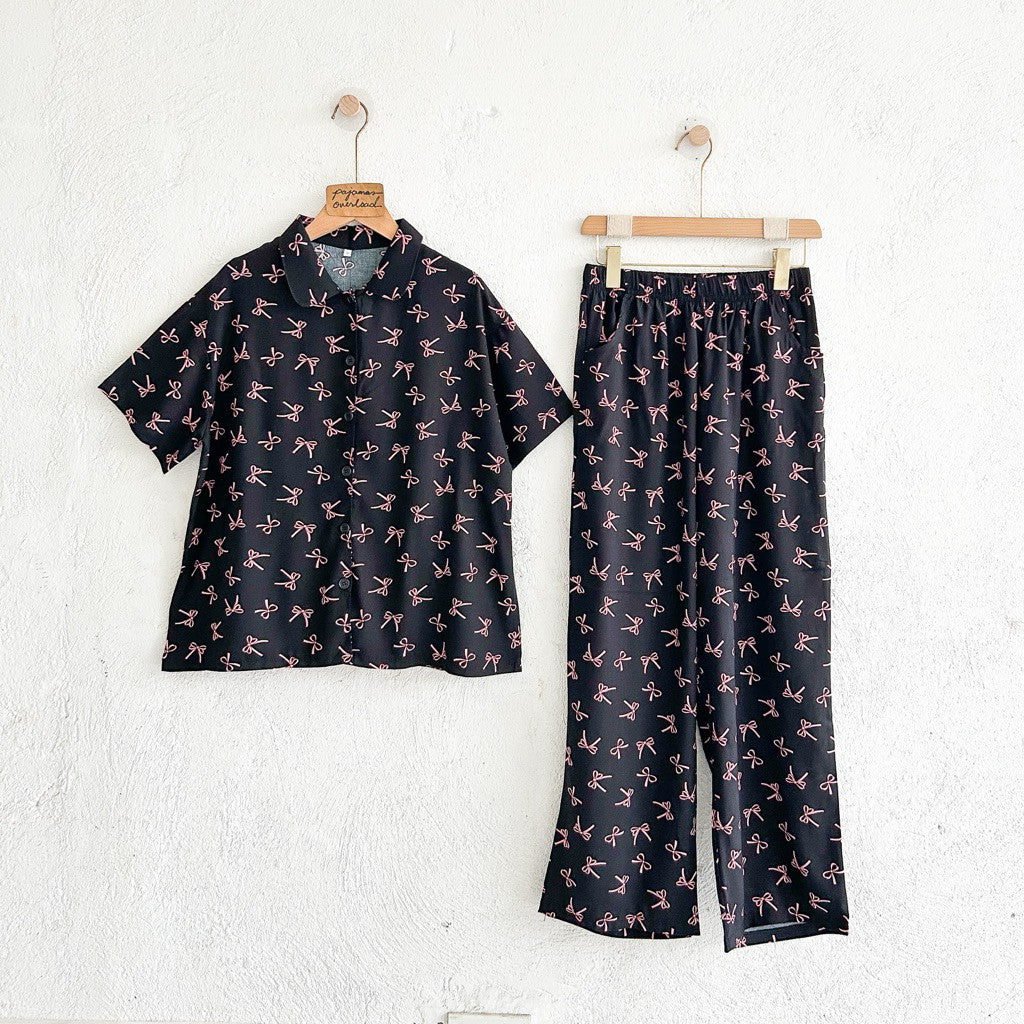 JULIANA PANTS | soft linen / cotton shortsleeves + pants buttondown set | PajamasOverload