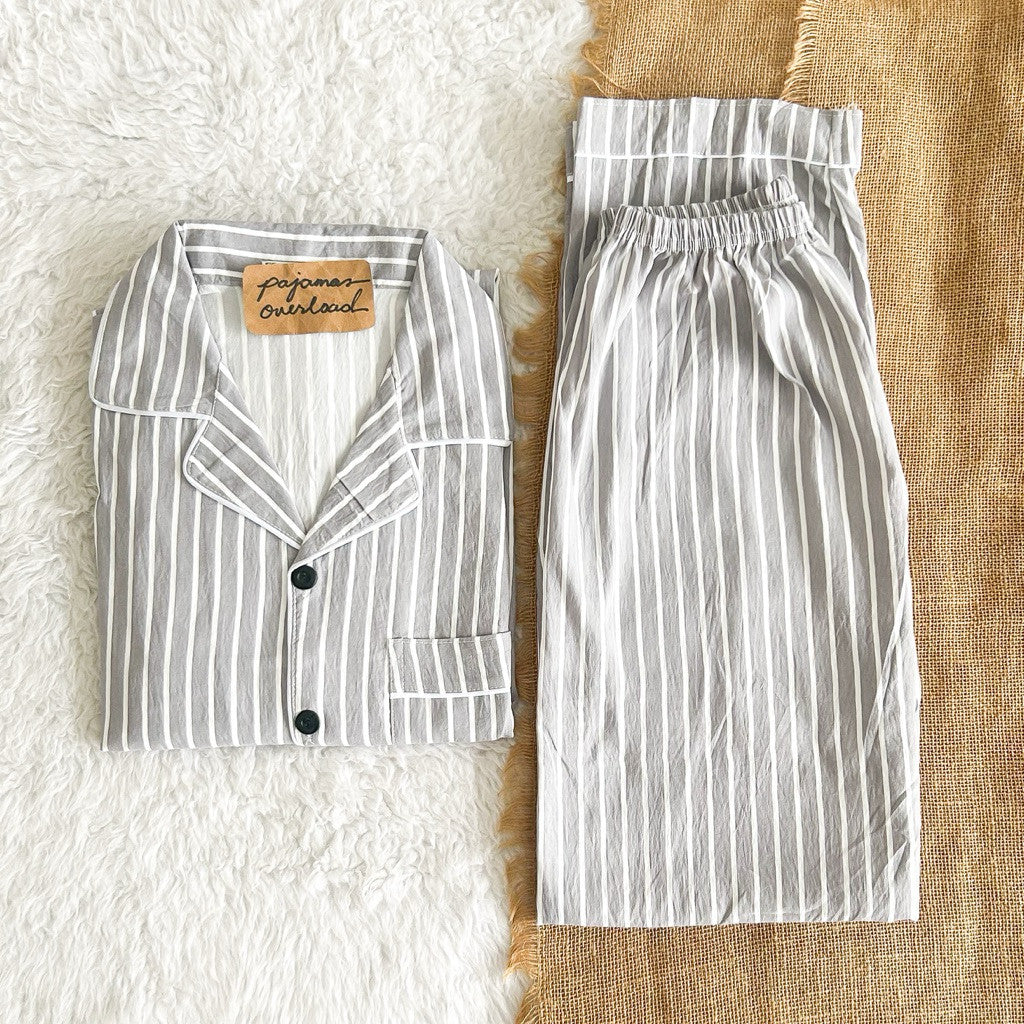 MIKE CRUMPLED | crumpled shortsleeves + pants sleepwear pajama set for MEN | PajamasOverload