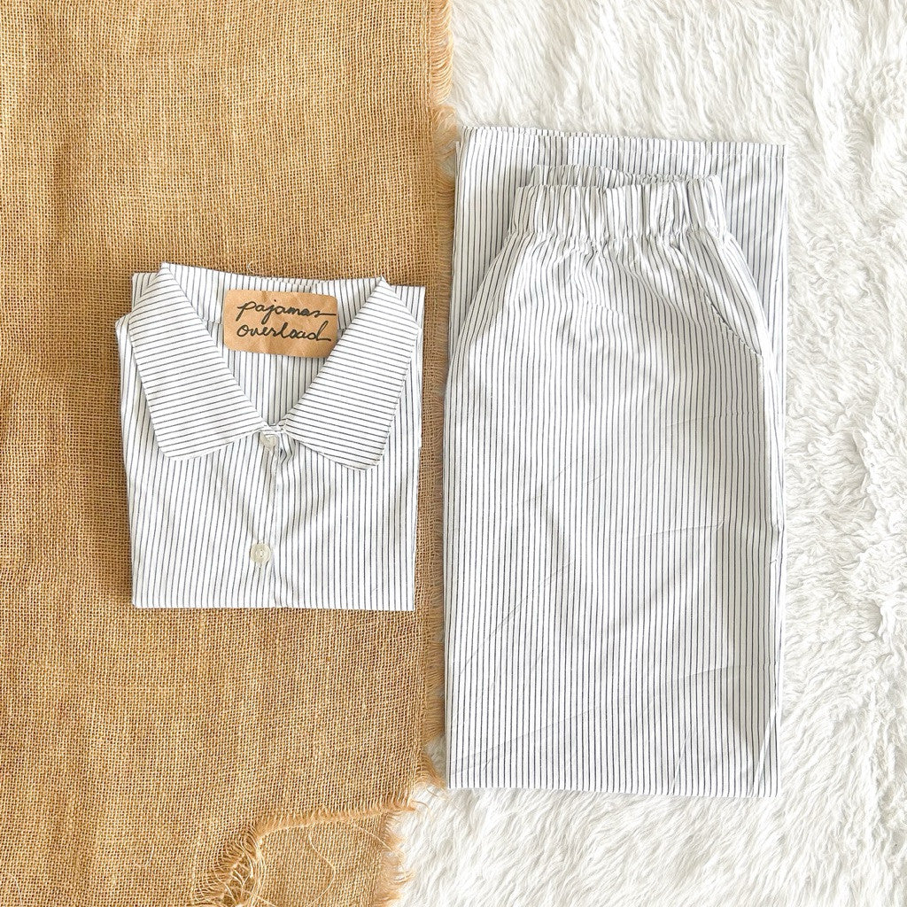 JULIANA PANTS | soft linen / cotton shortsleeves + pants buttondown set | PajamasOverload