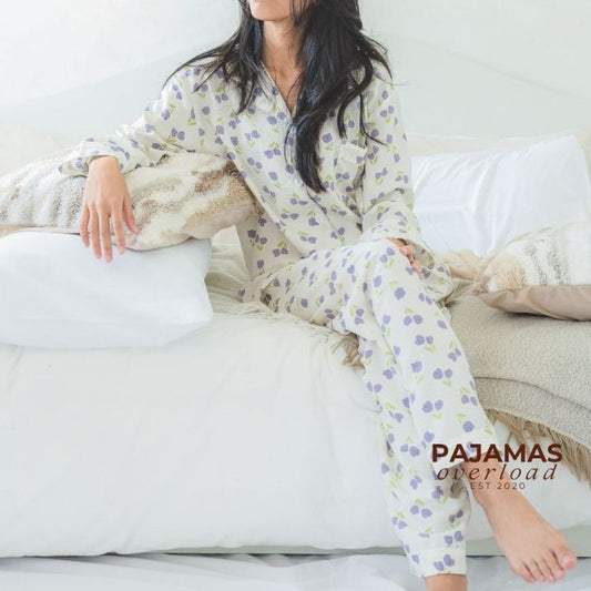 KAWAII | crumpled longsleeves + pants sleepwear pajama set | PajamasOverload