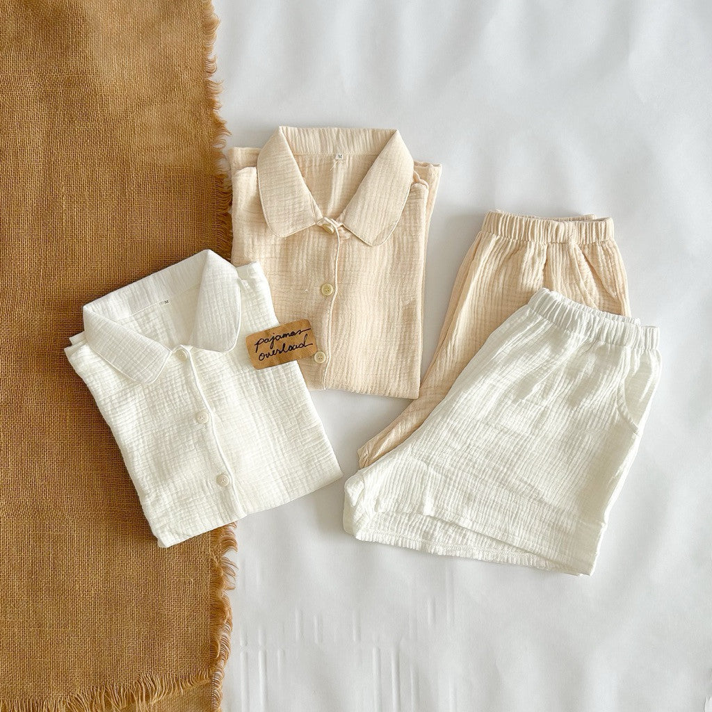JULIANA | premium gauze shortsleeves + shorts button down set | PajamasOverload