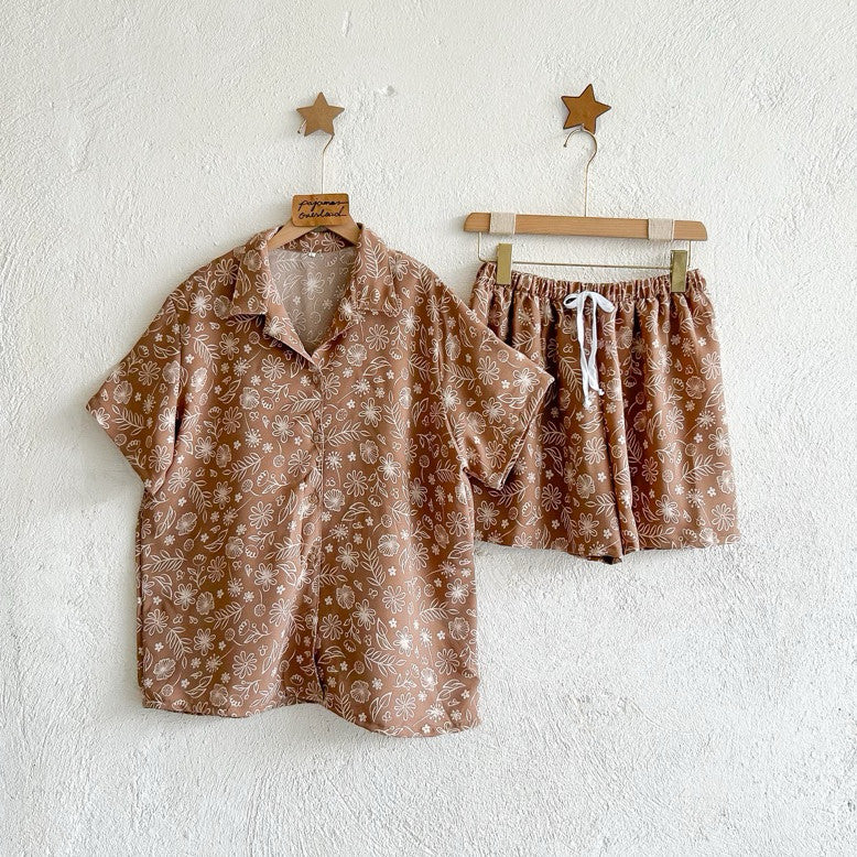 JOY LIMITED PRINT | challis/softlinen shortsleeves + shorts sleepwear pajama set | PajamasOverload