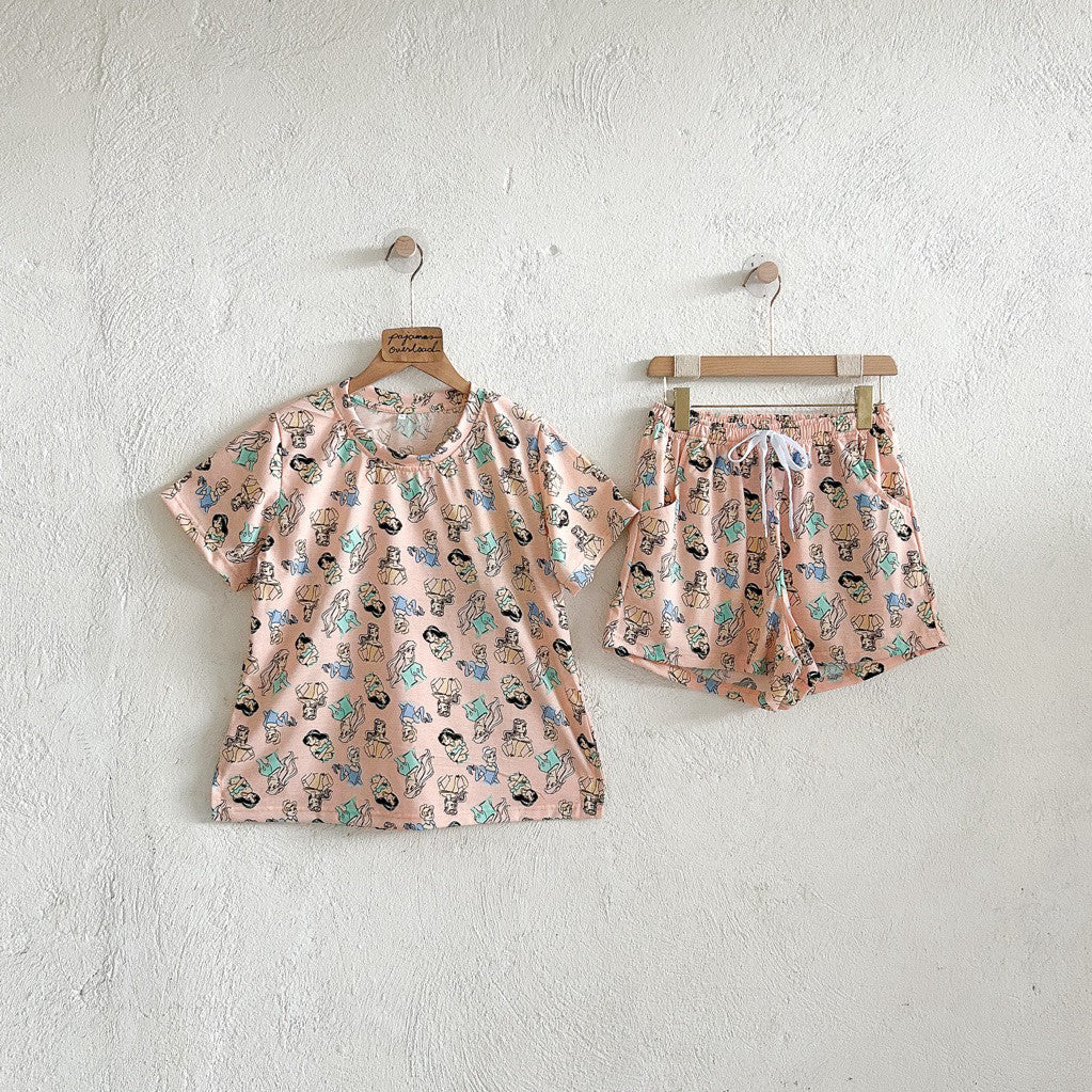 LIZ | cotton jersey oversized shirt + shorts loungewear pajama set | PajamasOverload