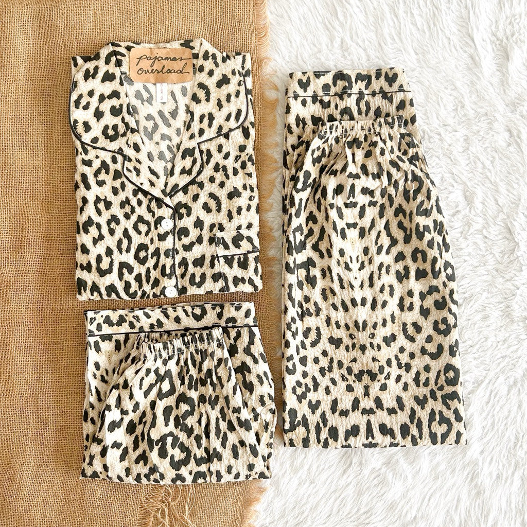 MARTINA 2 | crumpled 3in1 shortsleeves top + pants + shorts sleepwear pajama set | PjOverload