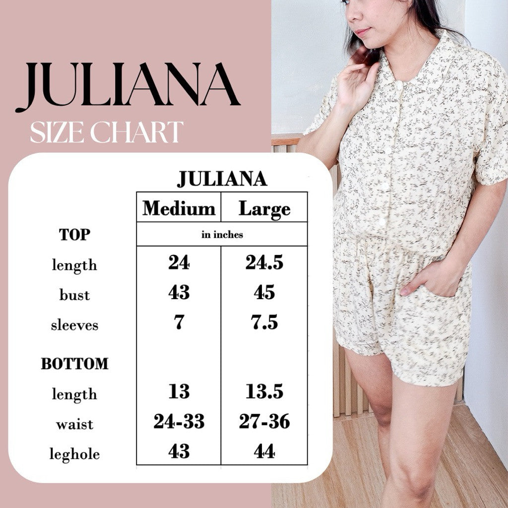 JULIANA | premium gauze shortsleeves + shorts button down set | PajamasOverload