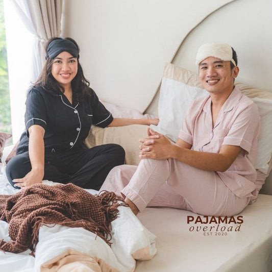 TINA PLAIN | crumpled shortsleeves + pants sleepwear pajama set | PajamasOverload