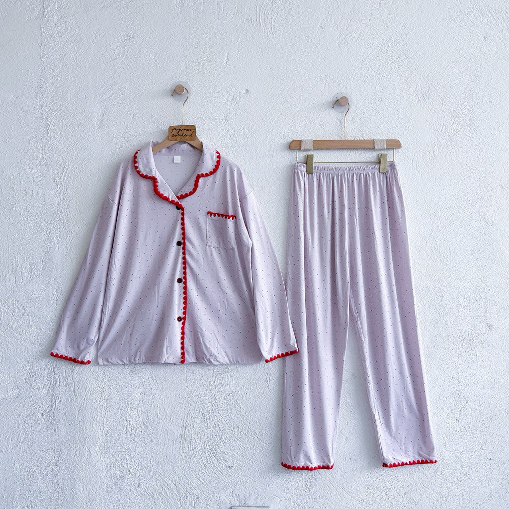 ROSS | Poly Cotton longsleeves top + pants sleepwear pajama set | PajamasOverload