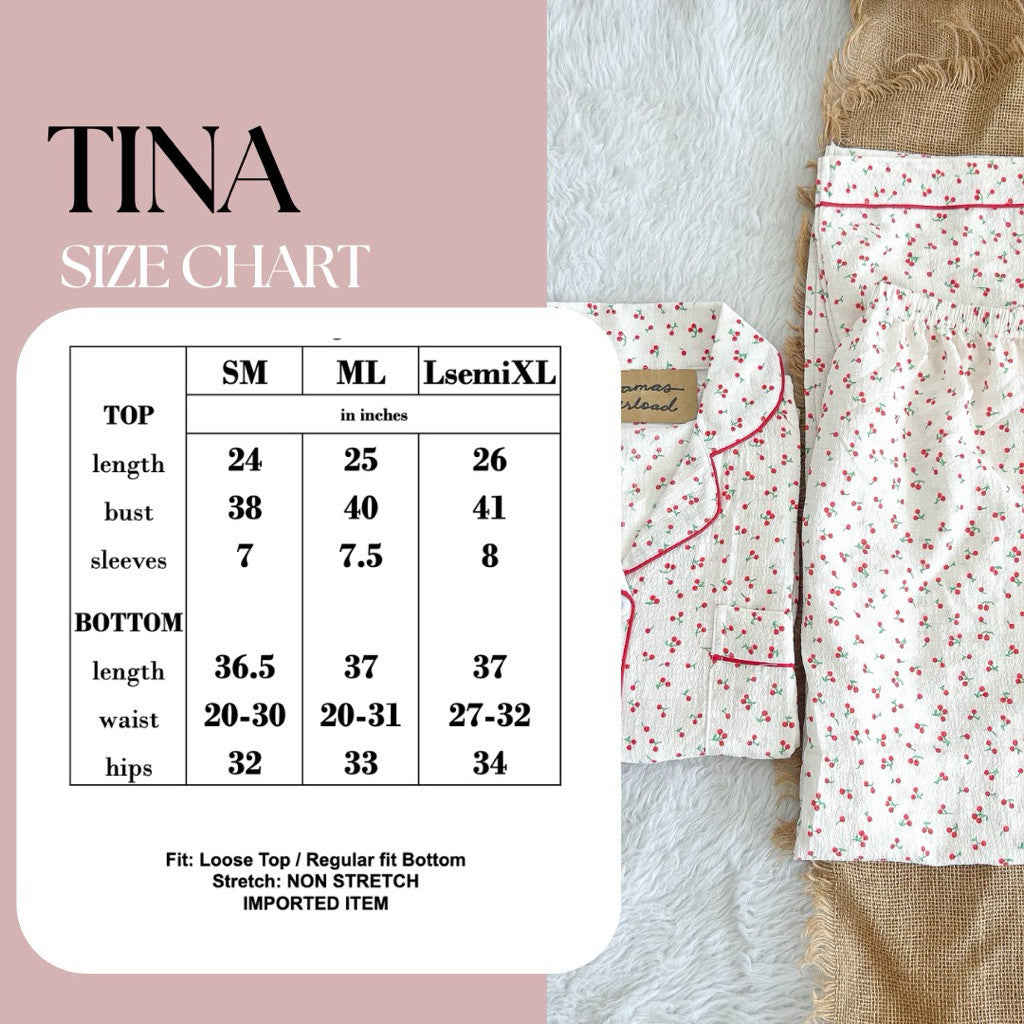 TINA | crumpled shortsleeves top + pants  pajama set | PajamasOverload