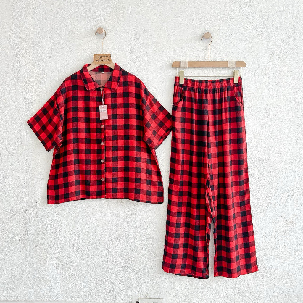 JULIANA PANTS | soft linen / cotton shortsleeves + pants buttondown set | PajamasOverload