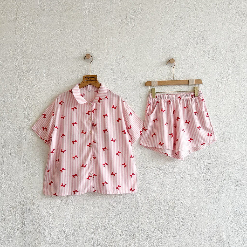 JULIANA | soft linen shortsleeves + shorts buttondown set | PajamasOverload