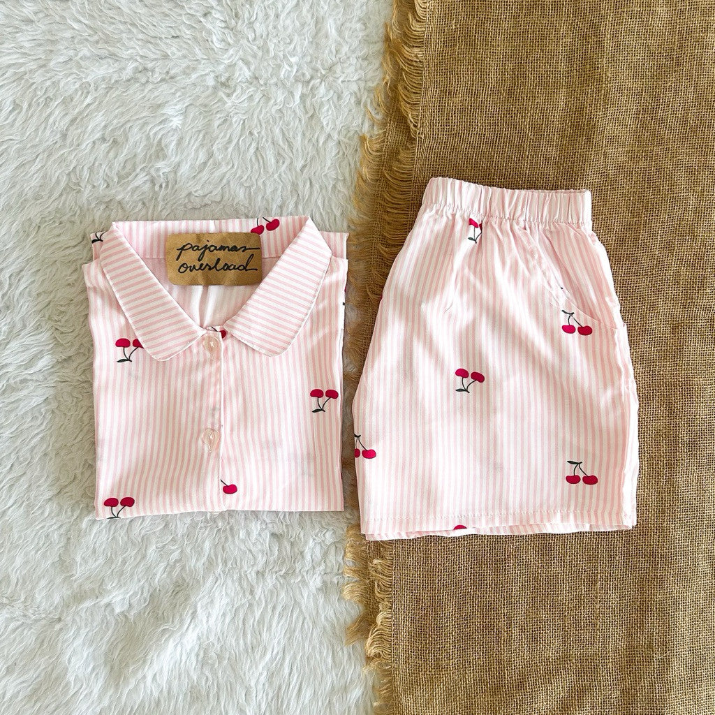 JULIANA | soft linen shortsleeves + shorts buttondown set | PajamasOverload