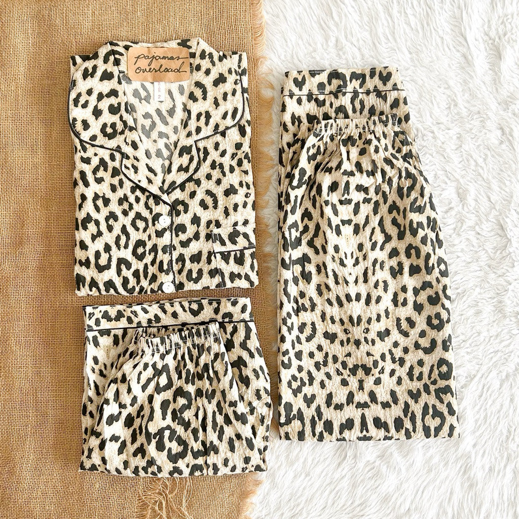 MARTINA 2 | crumpled 3in1 shortsleeves top + pants + shorts sleepwear pajama set | PjOverload