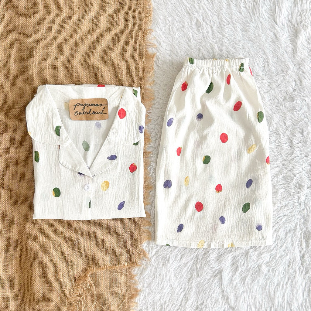 ANGELICA | crumpled extreme oversize top + shorts sleepwear set | PajamasOverload