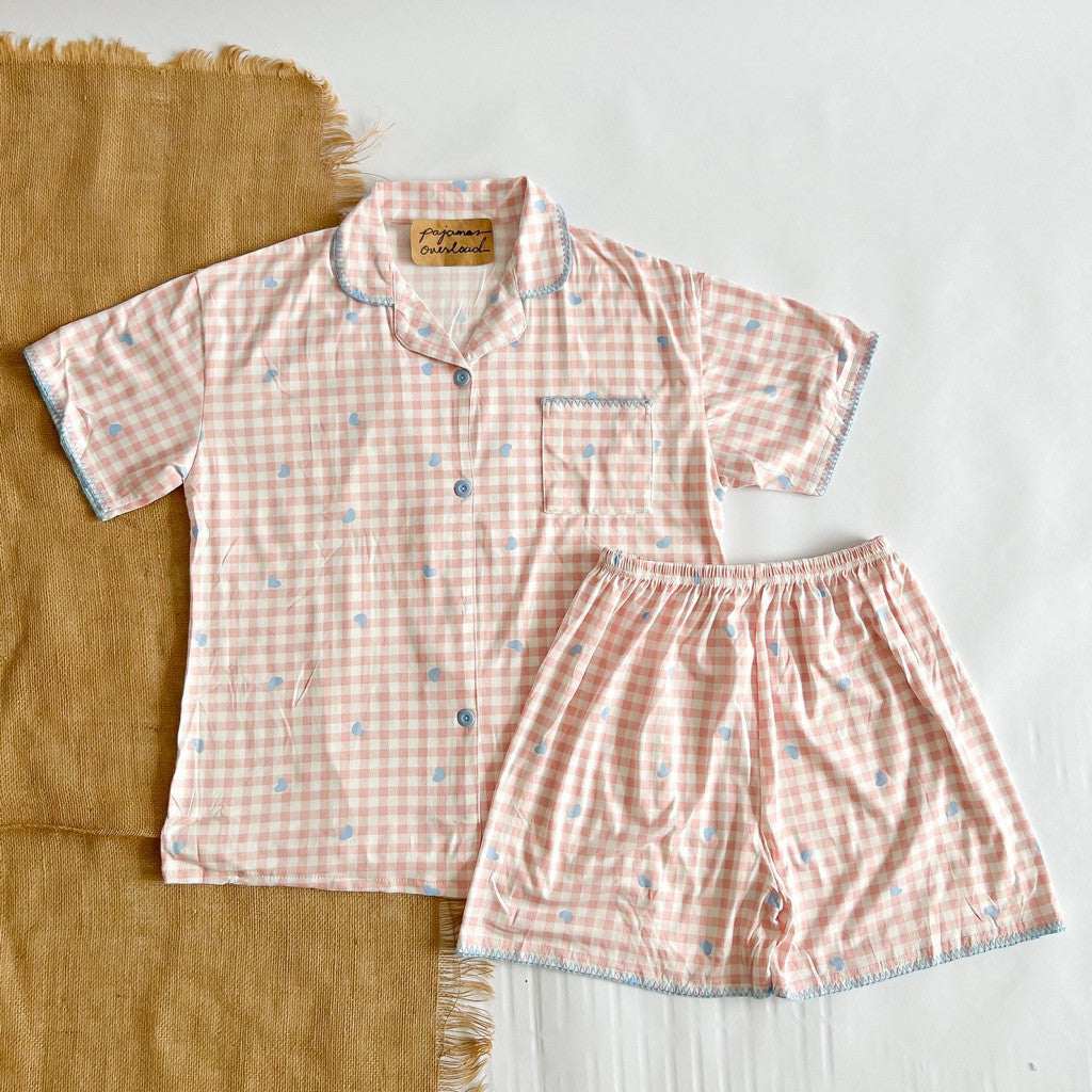 CHANDLER | polycotton shortsleeves + shorts pajama set | PajamasOverload