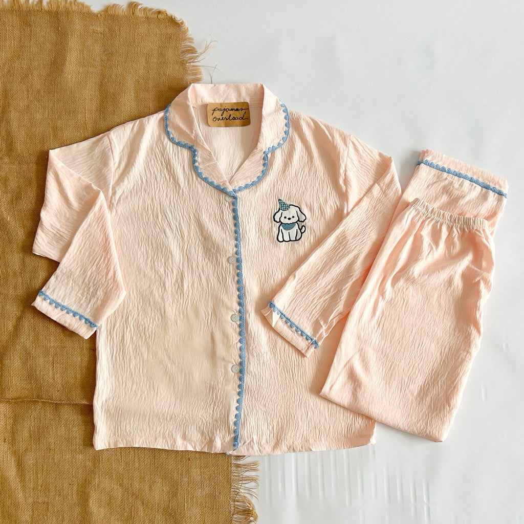 KAWAII | crumpled longsleeves + pants sleepwear pajama set | PajamasOverload