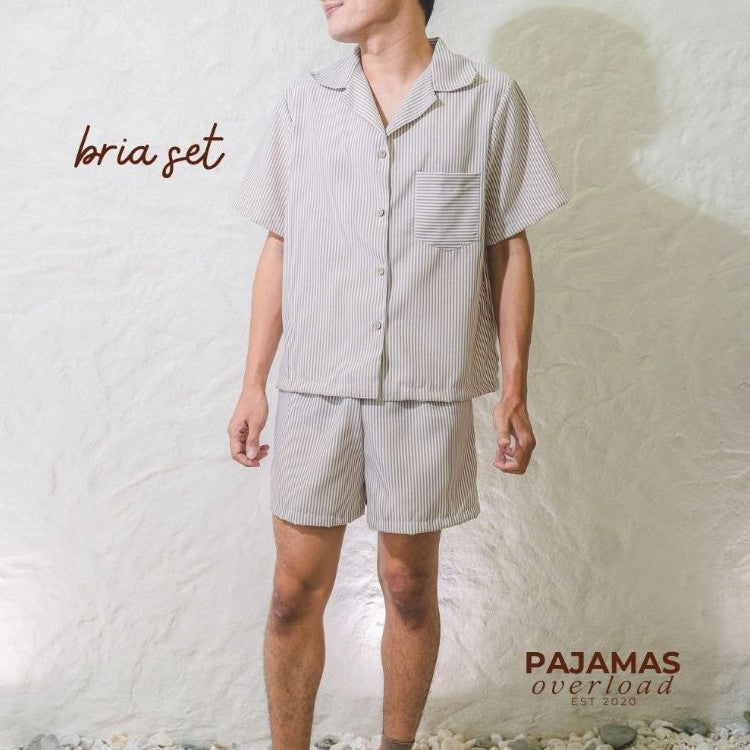 BRIA | chambray shortsleeves top + shorts sleepwear set | PajamasOverload