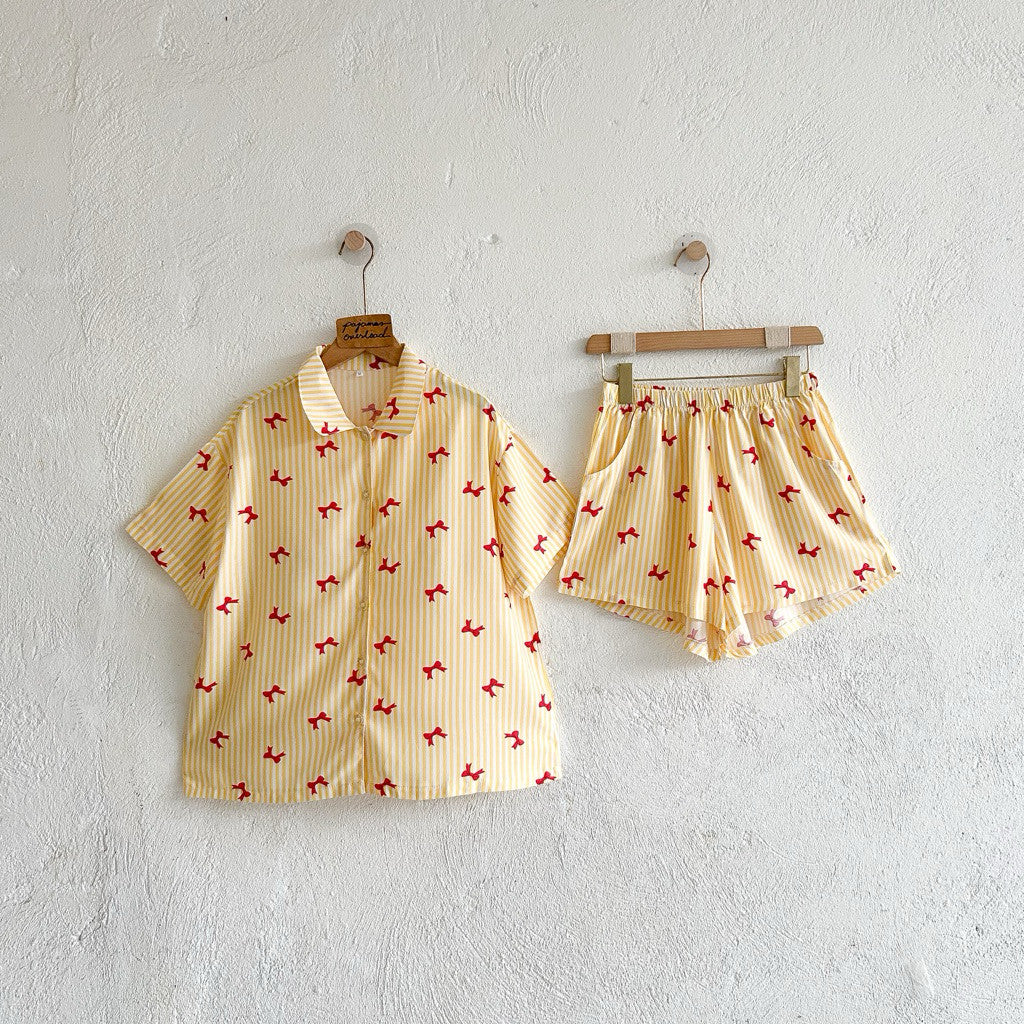 JULIANA | soft linen shortsleeves + shorts buttondown set | PajamasOverload