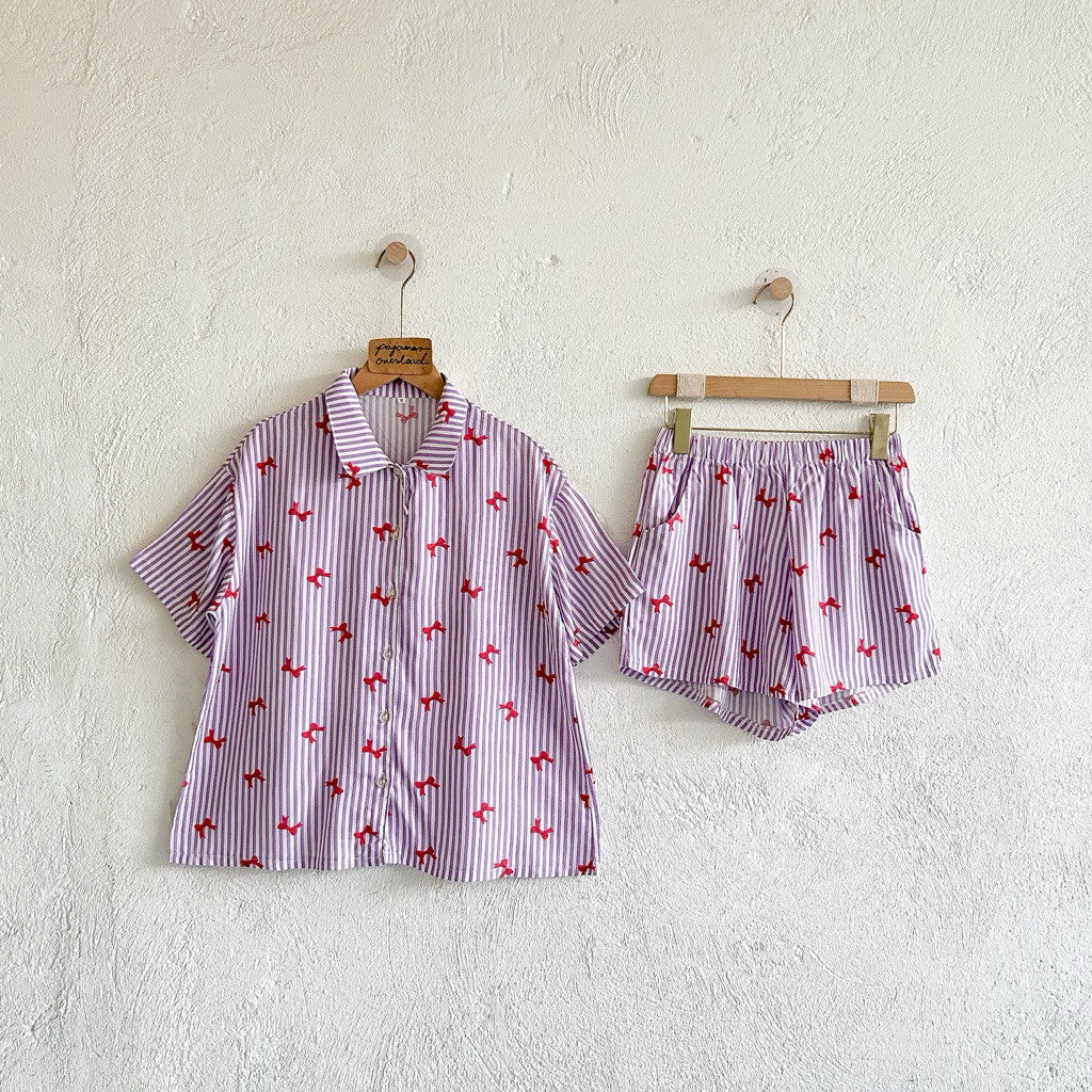 JULIANA | soft linen shortsleeves + shorts buttondown set | PajamasOverload