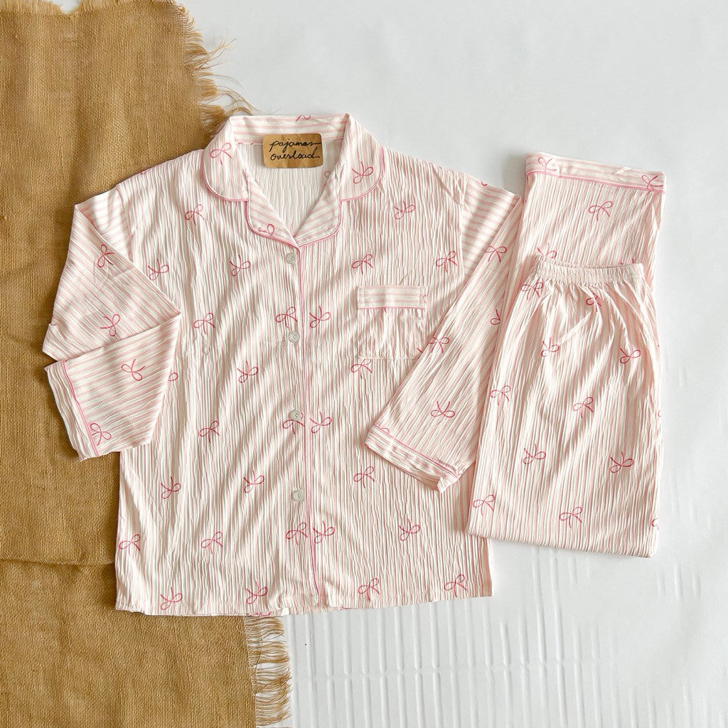 KAWAII | crumpled longsleeves + pants sleepwear pajama set | PajamasOverload
