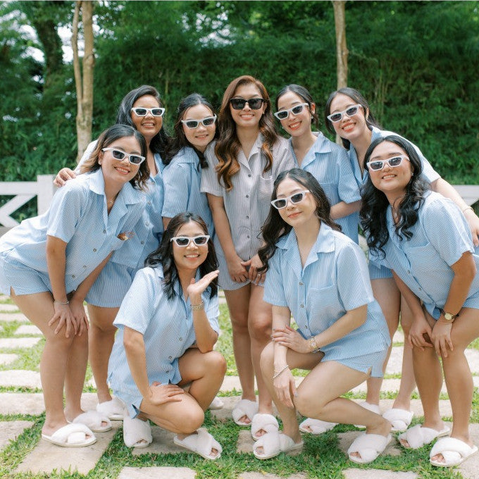 BRIA | chambray shortsleeves top + shorts sleepwear set | PajamasOverload