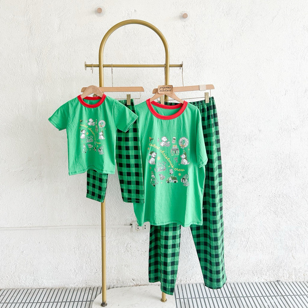 Christmas family set | pure cotton | shortsleeves tshirt + pants |sleepwear set | PajamasOverload