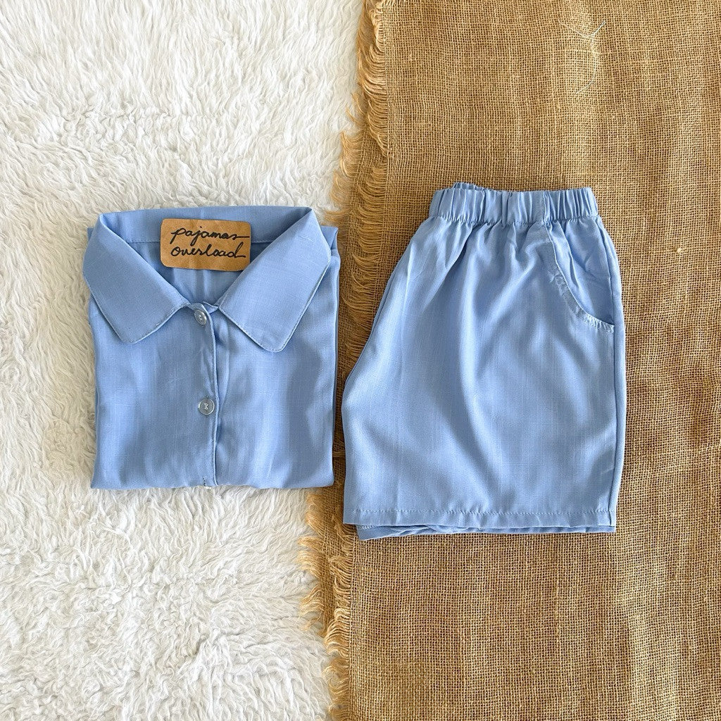 JULIANA | soft linen shortsleeves + shorts buttondown set | PajamasOverload