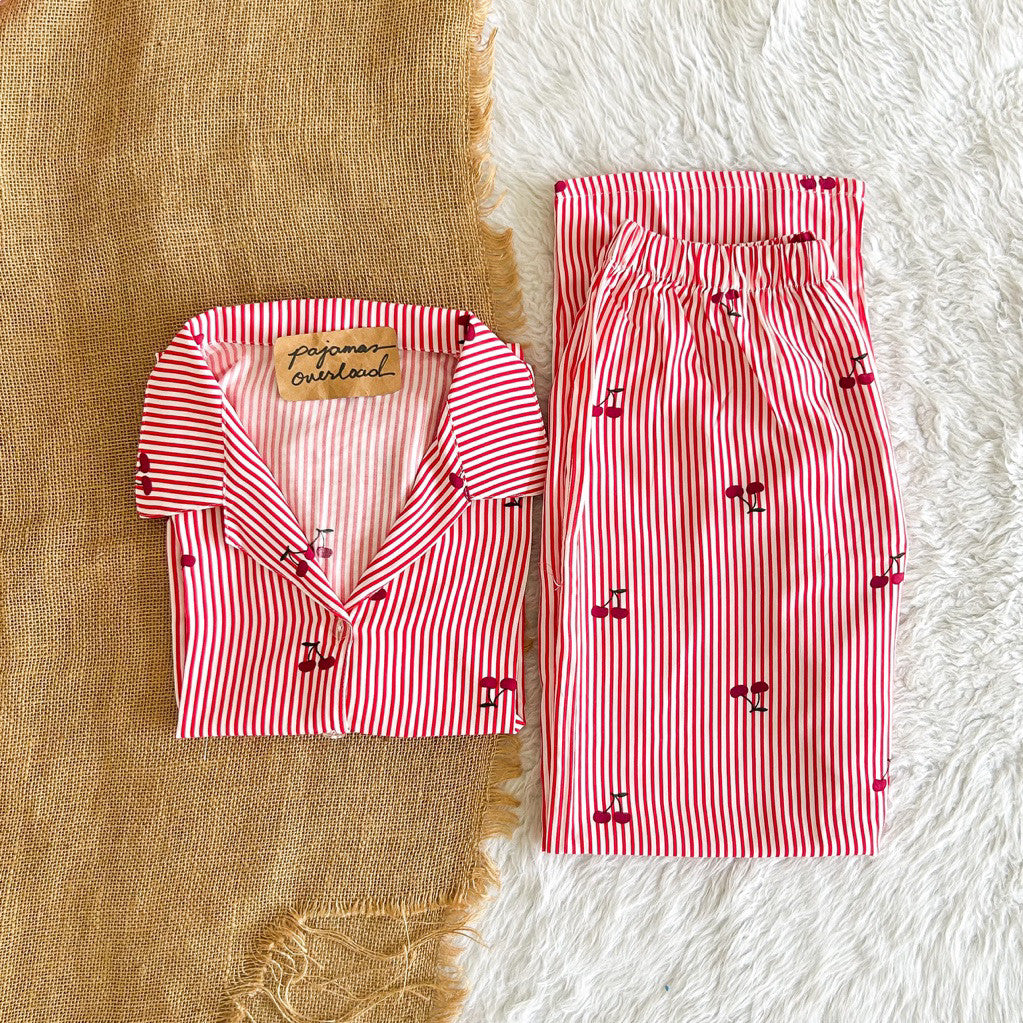 MERLIN | soft linen/Challis shortsleeves + pants sleepwear pajama set | PajamasOverload