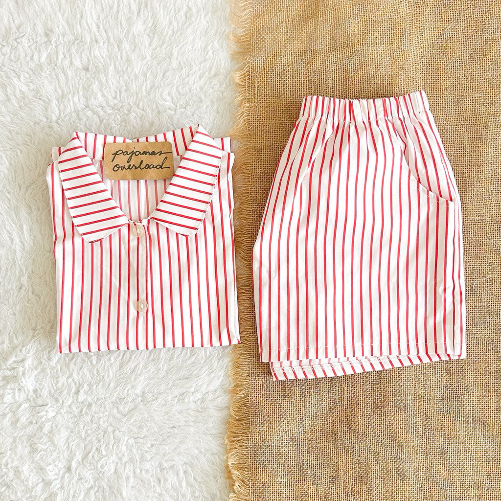 JULIANA | koreanwoven/twill shortsleeves + shorts buttondown set | PajamasOverload