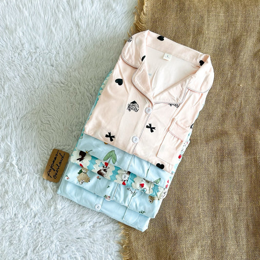 JOEY | polycotton shortsleeves + pants pajama set | PajamasOverload
