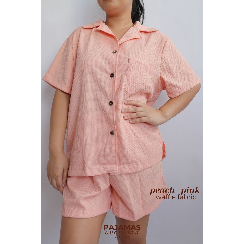 BRIA WAFFLE | waffle knit shortsleeves top + shorts loungewear set | PajamasOverload