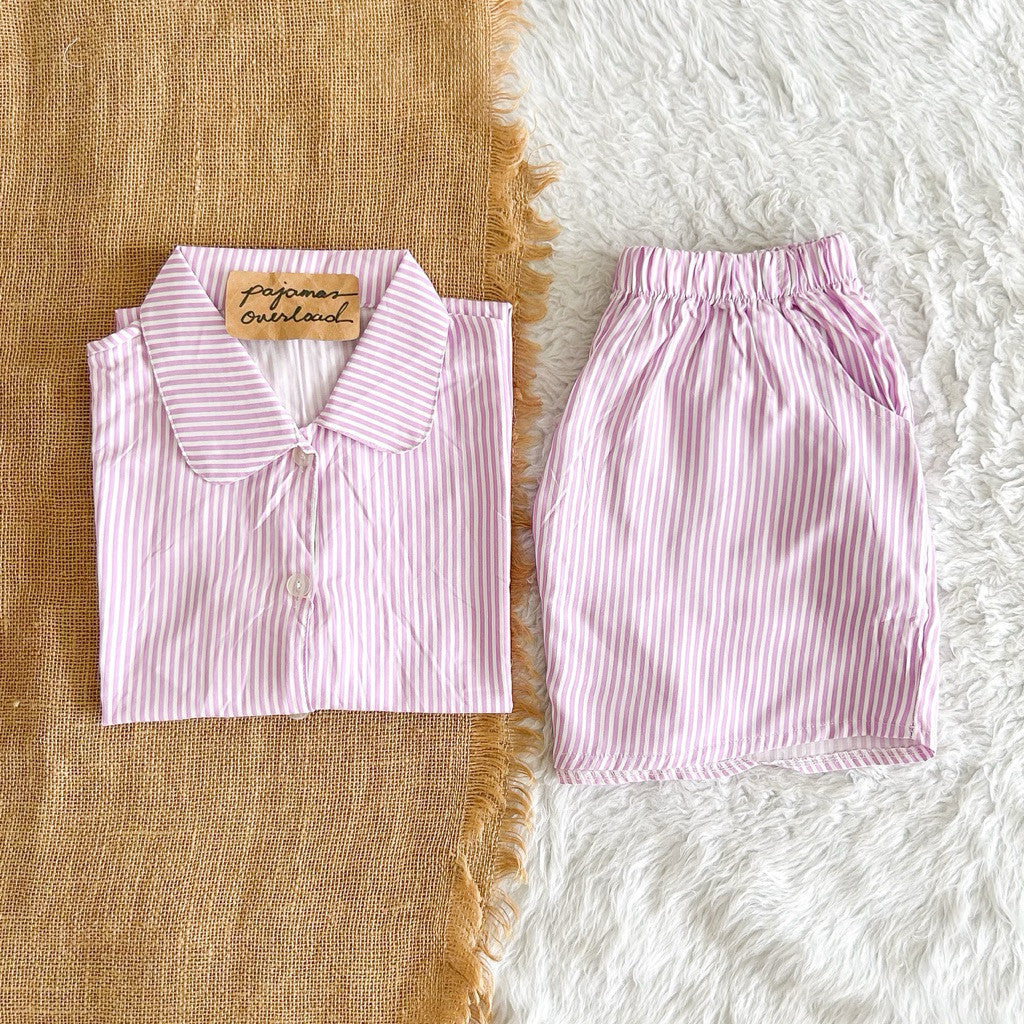 JULIANA | soft linen shortsleeves + shorts buttondown set | PajamasOverload