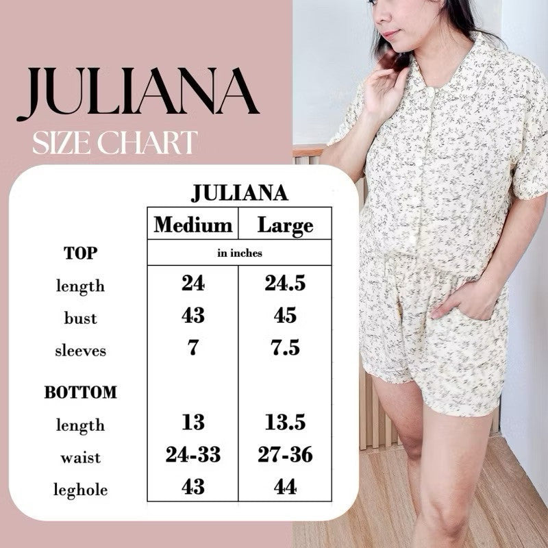 JULIANA | koreanwoven/twill/specialfabric shortsleeves + shorts buttondown set | PajamasOverload